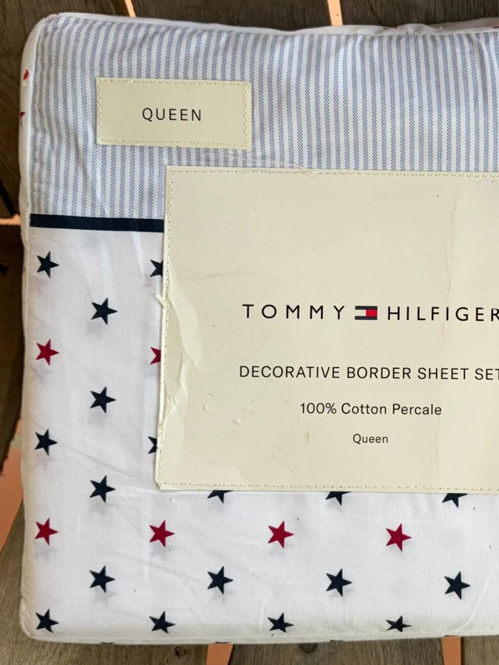 NEW Tommy Hilfiger STARGAZE BLUE Queen Size Cotton Percale Sheet Set